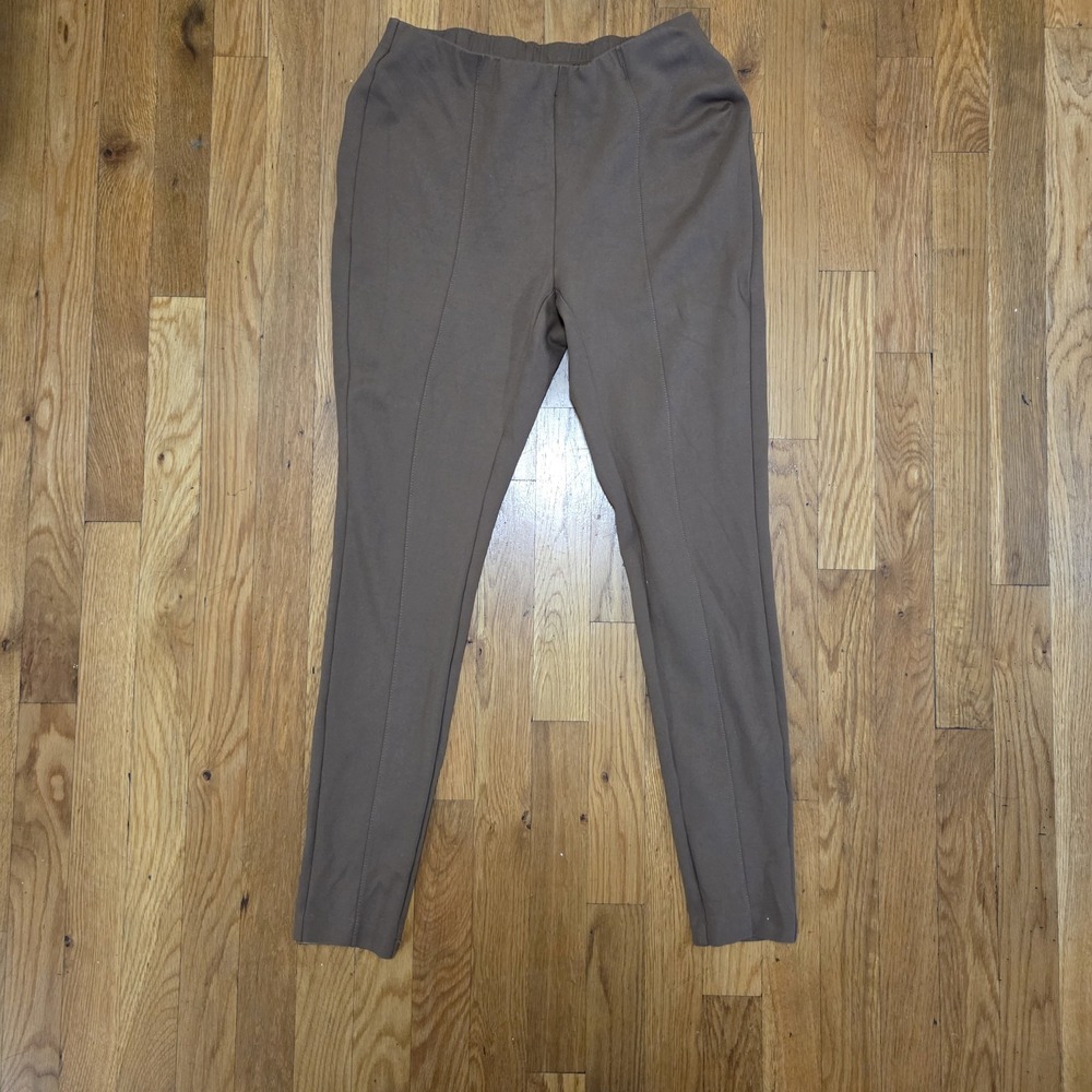 J Jill Ponte Leggings With‎ Elastic Waistband Caramel Brown